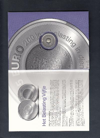 Beschrijving: 5 Euro BELASTINGDIENST KNM BLISTER